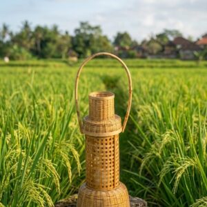 Bamboo Glow Hurricane Lamp